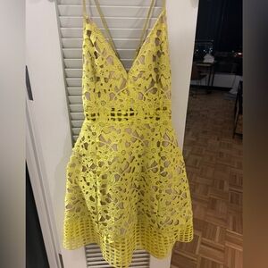 Lover’s & Friends Yellow Lace Dress